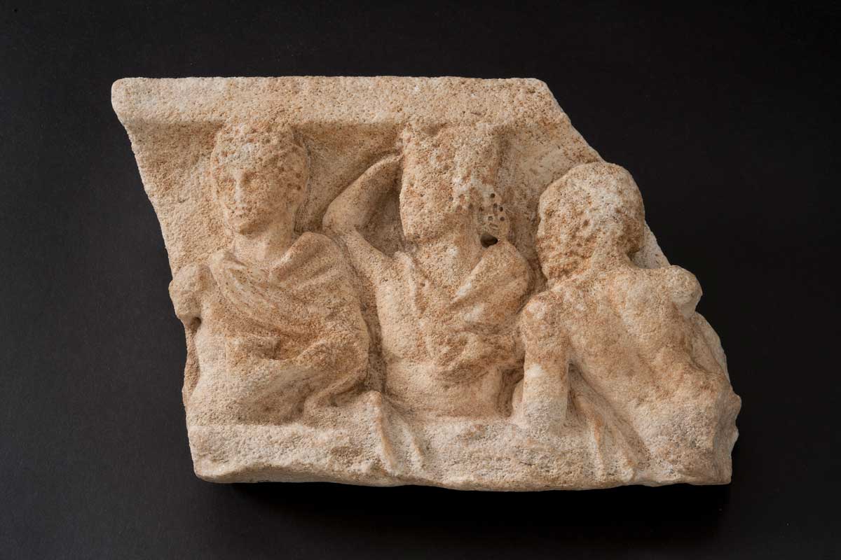 Marble Relief of Three Diners