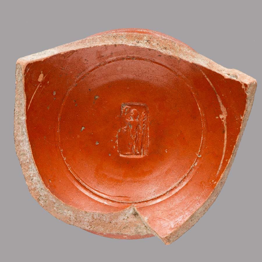 Fragment with Figural Pottery Stamp - JHU Archaeological Museum