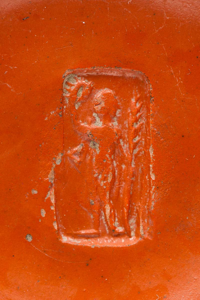 Fragment with Figural Pottery Stamp - JHU Archaeological Museum